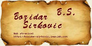 Božidar Sirković vizit kartica